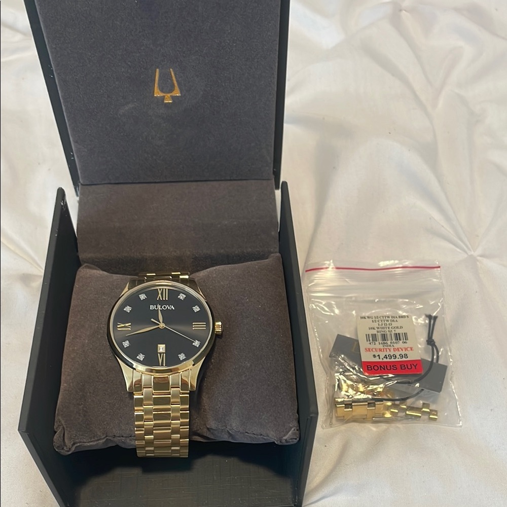 Bulova Gold and Black Men's Watch
